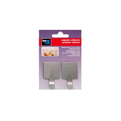 COLGADOR ADHESIVO ACERO INOX 2 UD INOFIX