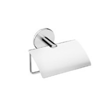 PORTAROLLO C/TAPA CROMO DUO ROUND BATH