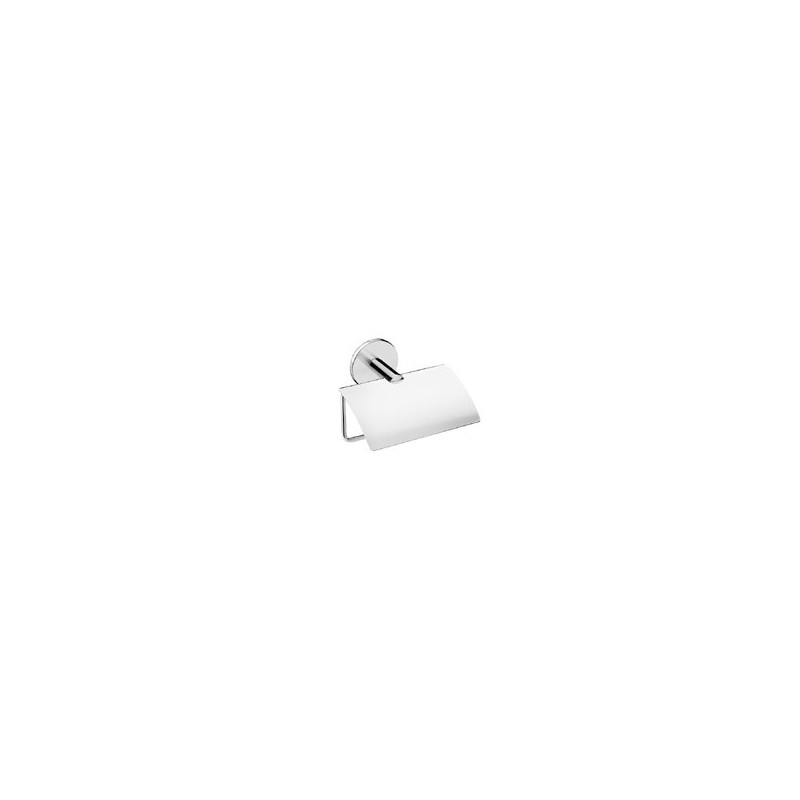 PORTAROLLO C/TAPA CROMO DUO ROUND BATH