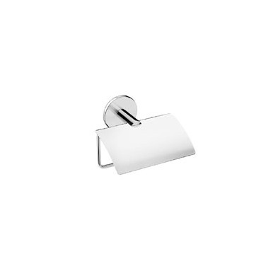 PORTAROLLO C/TAPA CROMO DUO ROUND BATH